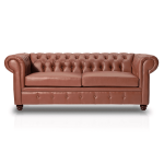 SOFA MANCHESTER CAPITONE 3 CUERPOS PU CAOBA INNOVA