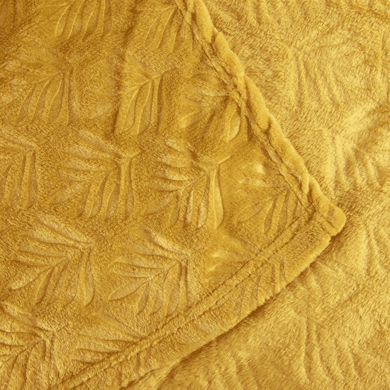 MANTA FLANNEL EMBOSSED MOSTAZA MASHINI - Imagen 2