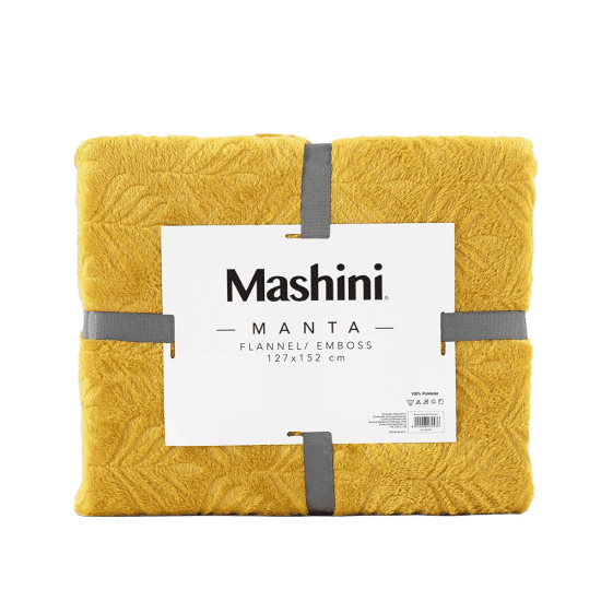 MANTA FLANNEL EMBOSSED MOSTAZA MASHINI - Imagen 3