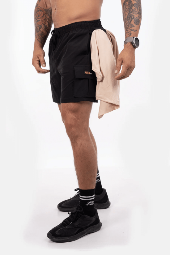 SHORT HOMBRE CARGO CLASSIC ORXFIT NEGRO - Imagen 4