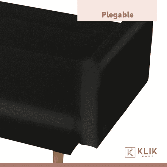 FUTON SOFA CAMA 3 C SARA ECOCUERO NEGRO KLIK - Imagen 6
