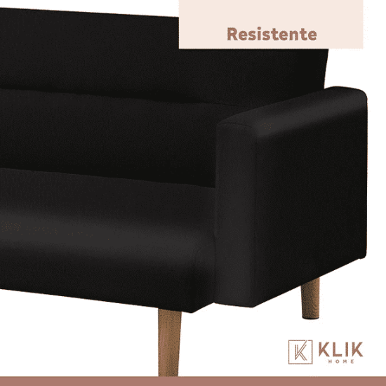 FUTON SOFA CAMA 3 C SARA ECOCUERO NEGRO KLIK - Imagen 7