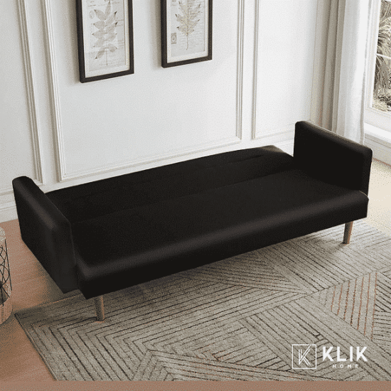 FUTON SOFA CAMA 3 C SARA ECOCUERO NEGRO KLIK - Imagen 8