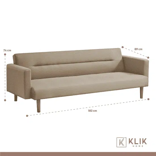 FUTON SOFA CAMA 3 C SARA LINO BEIGE KLIK - Imagen 4