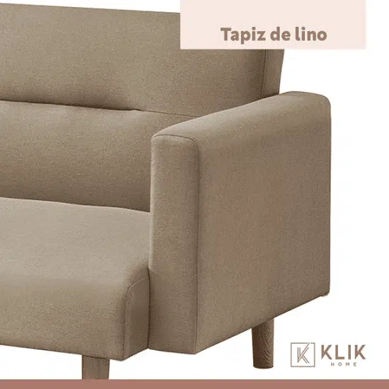 FUTON SOFA CAMA 3 C SARA LINO BEIGE KLIK - Imagen 5