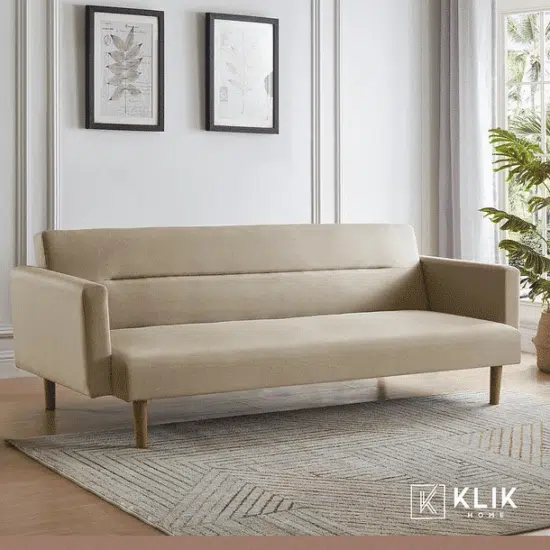 FUTON SOFA CAMA 3 C SARA LINO BEIGE KLIK