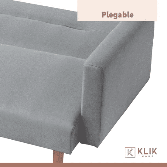 FUTON SOFA CAMA 3 C SARA LINO GRIS KLIK - Imagen 6