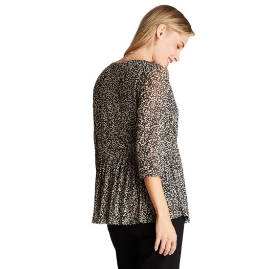 POLERA DE MESH MANGA 3/4 CON LUREX NEGRO CURVI - Imagen 2