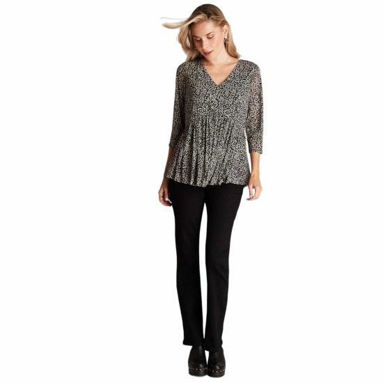 POLERA DE MESH MANGA 3/4 CON LUREX NEGRO CURVI - Imagen 3