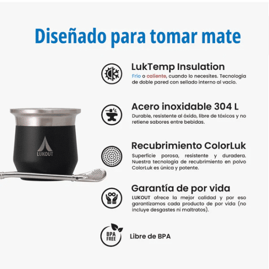 MATE TERMICO 170 ML LUKOUT CREMA - Imagen 2
