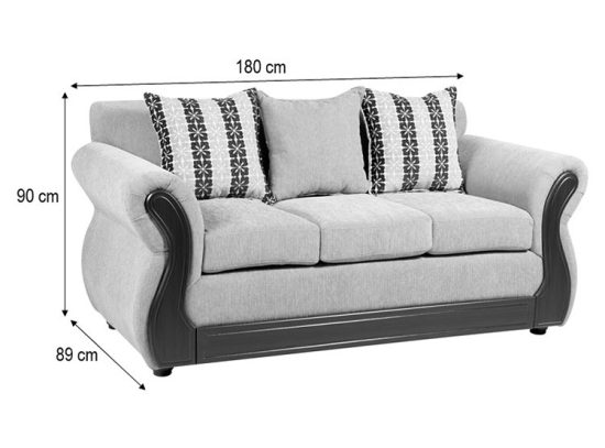 SOFA MONTECARLO 3 CUERPOS TELA-PU CHOCOLATE TAP NOGAL INNOVA - Imagen 4