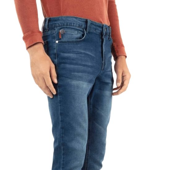 JEANS HOMBRE NEW SLIM TIRO MEDIO MED BLUE TECHNO FABRIC ELLUS - Imagen 3