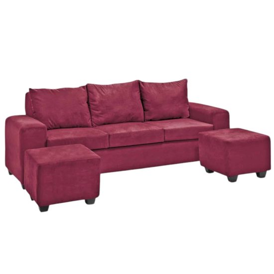 LIVING KAHLO 2 C 2 POUF FELPA BURDEO INNOVA - Imagen 2