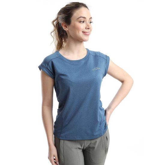 POLERA MUJER MC SPORT DEPORTIVA AZUL KANNU