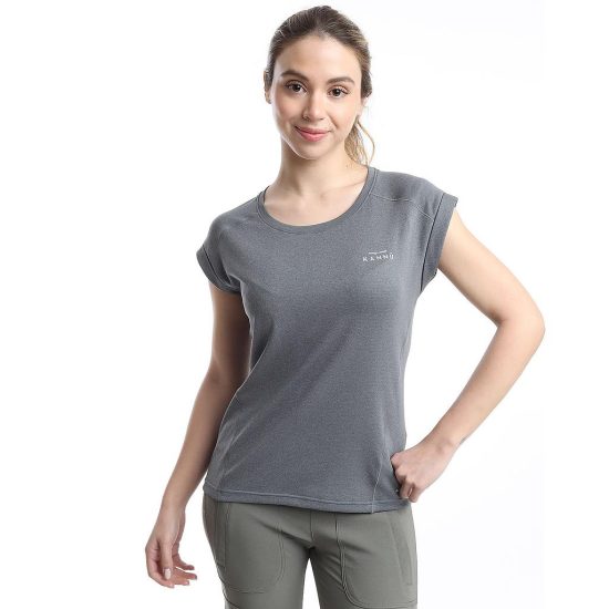 POLERA MUJER MC SPORT DEPORTIVA GRIS KANNU