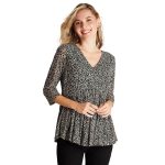 POLERA DE MESH MANGA 3/4 CON LUREX NEGRO CURVI