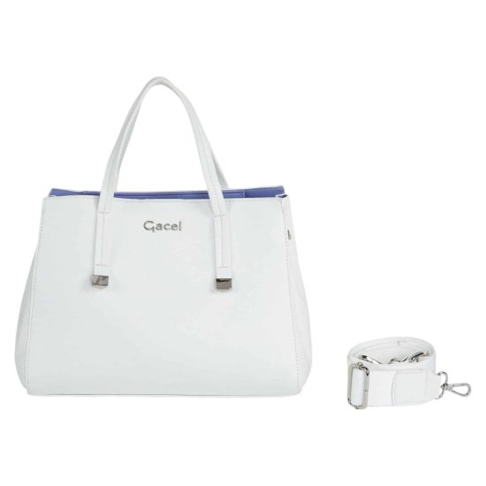 CARTERA DOS ASAS MEDIANA GRANEADO BLANCO GACEL - Imagen 5