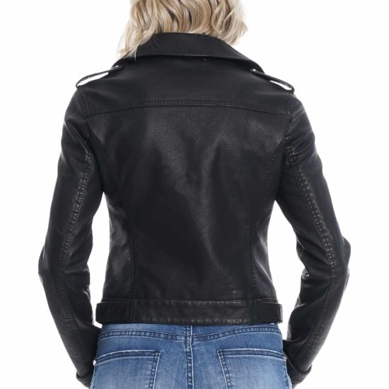 CHAQUETA BIKER PU BLACK MUJER ELLUS - Imagen 2