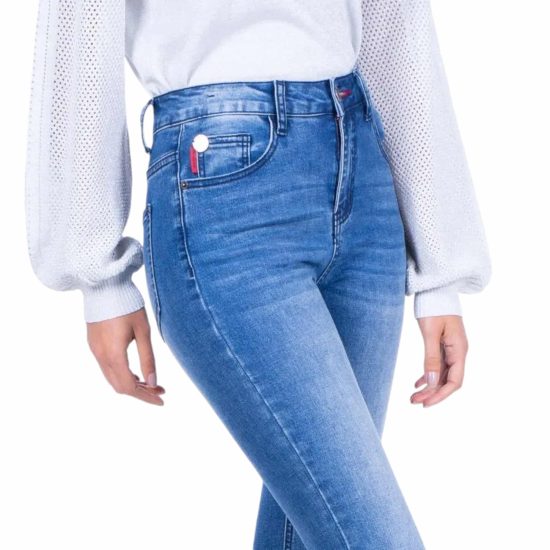JEANS MUJER GISELE TIRO ALTO DARK BLUE L24 ELLUS - Imagen 3