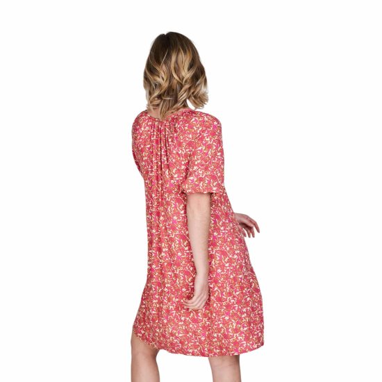 VESTIDO MANGA GLOBO MARA FUCSIA ECLIPSE - Imagen 2