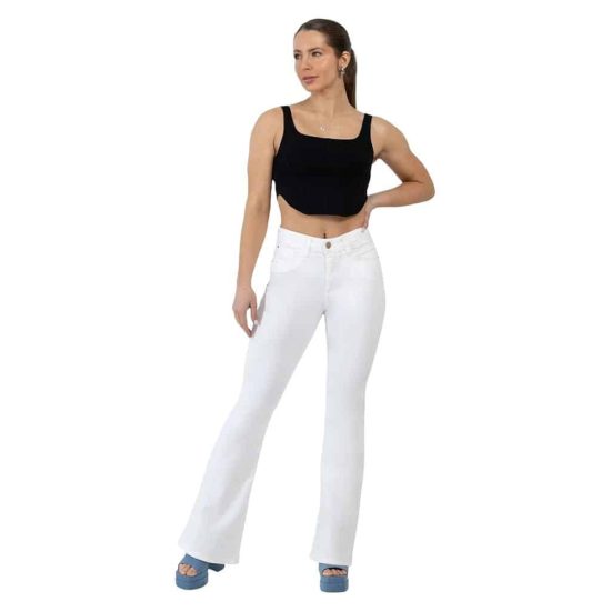 JEANS 3730 CINTURA FLARE BLANCO MOHICANO
