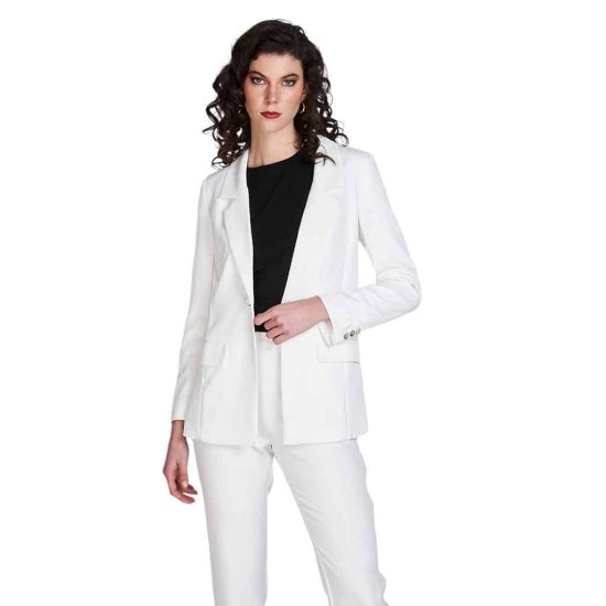 BLAZER ENTALLADO EMILY BLANCO