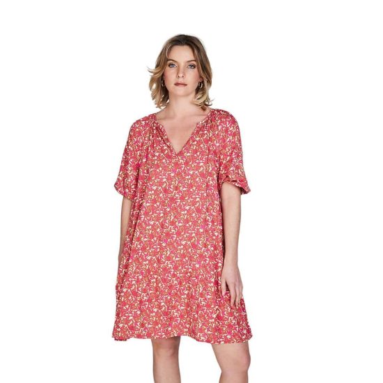 VESTIDO MANGA GLOBO MARA FUCSIA ECLIPSE
