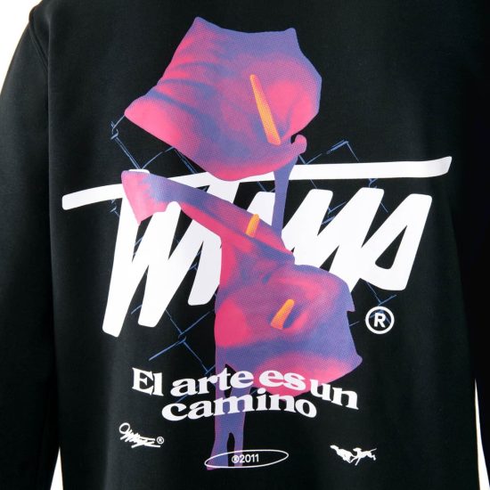 POLERON CANGURO HOMBRE OVERSIZE V2532NE BLACK WHATUP - Imagen 5
