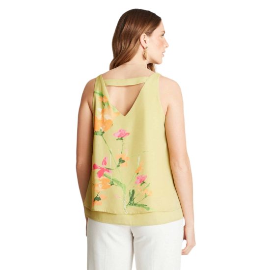 BLUSA SIN MANGAS CON CAPAS BLANCO LDP - Imagen 2