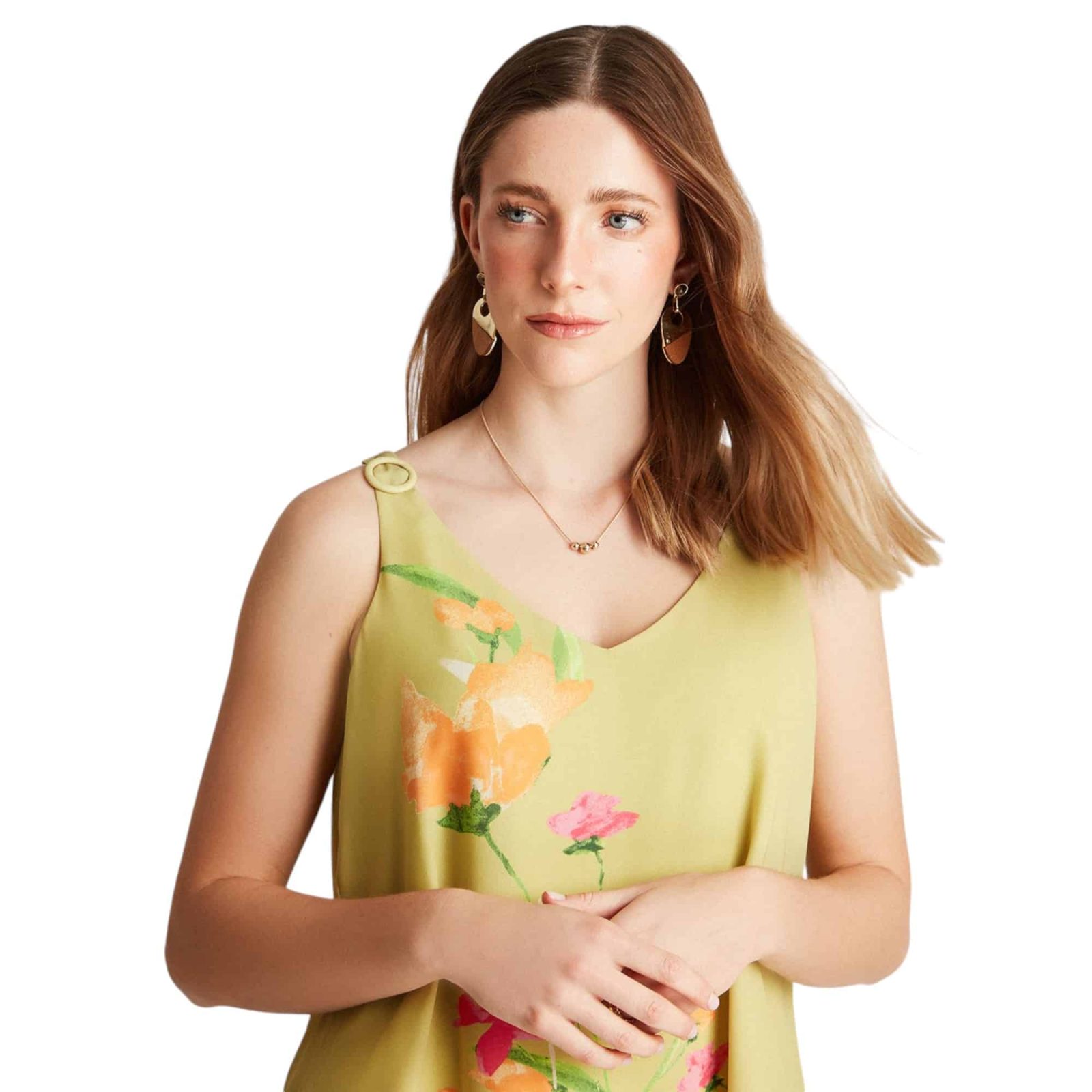 BLUSA SIN MANGAS CON CAPAS BLANCO LDP - Imagen 3