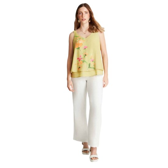BLUSA SIN MANGAS CON CAPAS BLANCO LDP - Imagen 4