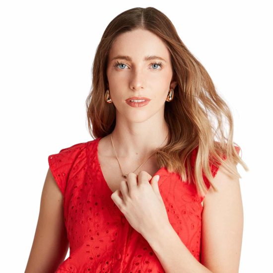 BLUSA SIN MANGAS DE BRODERIE ROJO LDP - Imagen 3