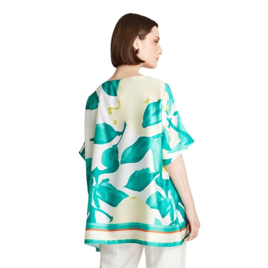 BLUSA SATIN ESTAMPADA CRUDO LORENZO DI PONTTI - Imagen 2