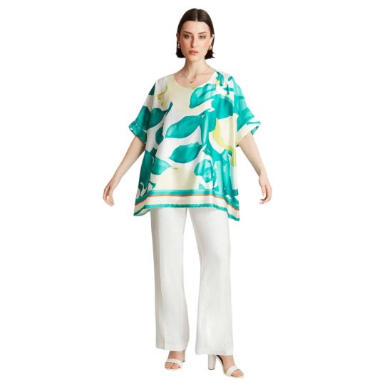 BLUSA SATIN ESTAMPADA CRUDO LORENZO DI PONTTI - Imagen 4