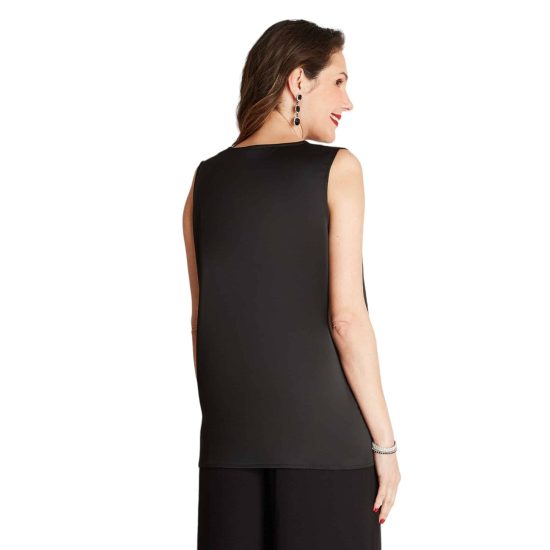 BLUSA SIN MANGAS ESCOTE V LDP NEGRO - Imagen 2