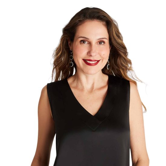 BLUSA SIN MANGAS ESCOTE V LDP NEGRO - Imagen 3