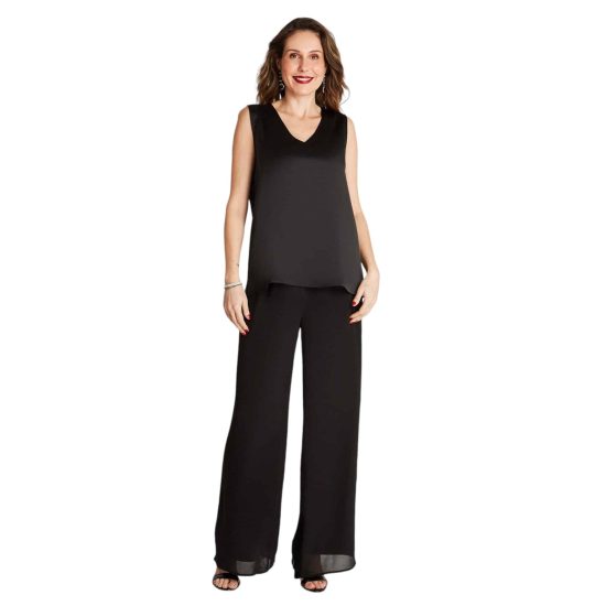 BLUSA SIN MANGAS ESCOTE V LDP NEGRO - Imagen 4