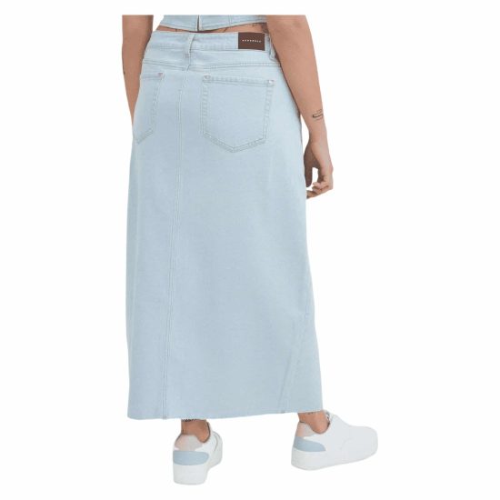 Falda Midi Denim Celeste Acuarela - Imagen 2
