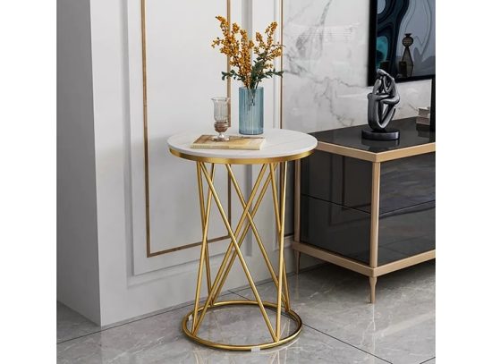MESA GOLD MARMOL FASHION 70CM 073590 SORENTO - Imagen 2