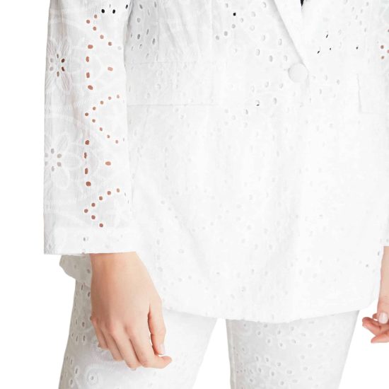 BLAZER DE BRODERIE MANGA LARGA BLANCO LDP - Imagen 4