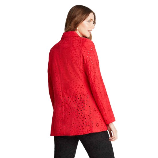 BLAZER DE BRODERIE MANGA LARGA ROJO LDP - Imagen 2