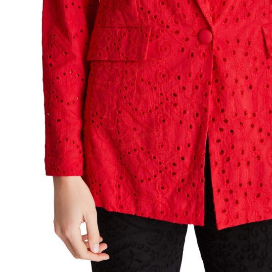 BLAZER DE BRODERIE MANGA LARGA ROJO LDP - Imagen 3
