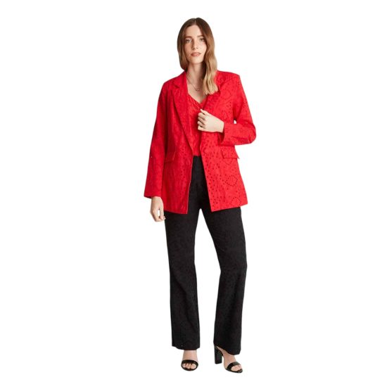BLAZER DE BRODERIE MANGA LARGA ROJO LDP - Imagen 4