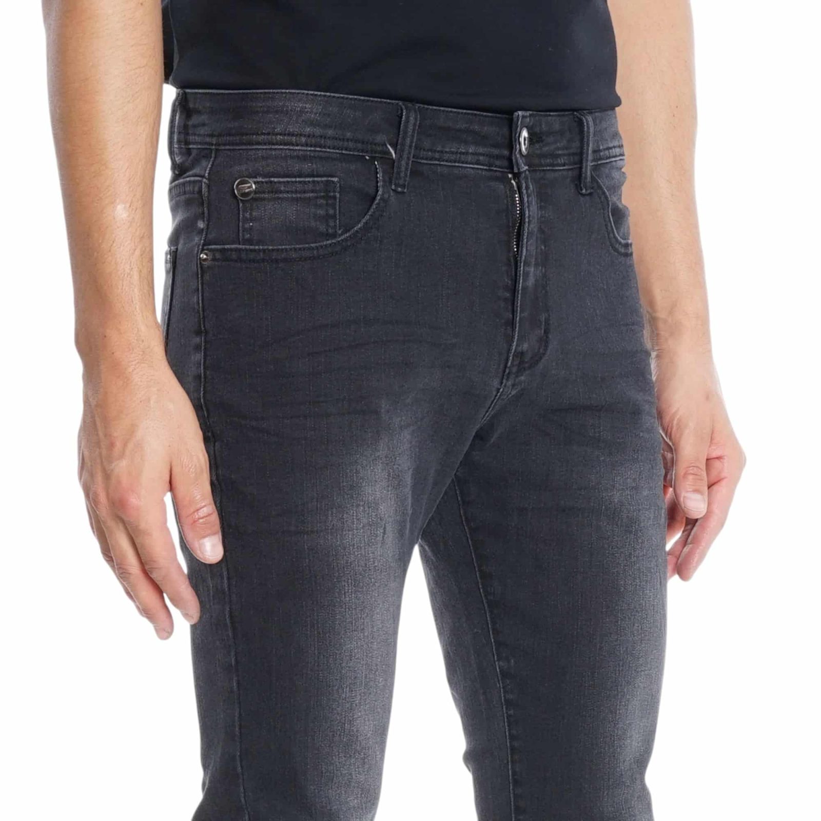 JEANS HOMBRE SLIM TIRO MEDIO BLACK FIVE POCKETS BASIC ELLUS - Imagen 4