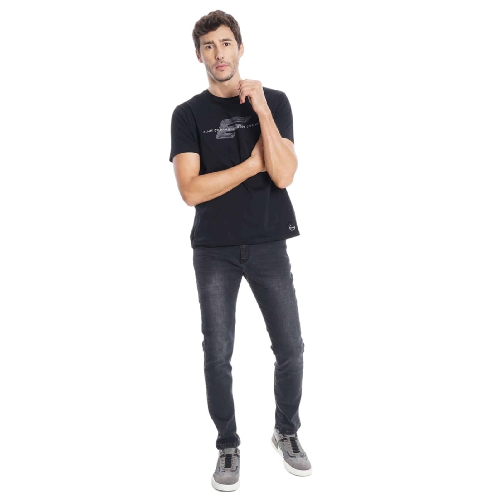 JEANS HOMBRE SLIM TIRO MEDIO BLACK FIVE POCKETS BASIC ELLUS - Imagen 6