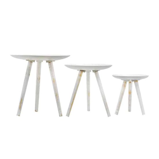 SET 3 MESAS APOYO OLD WHITE MSA - Imagen 2