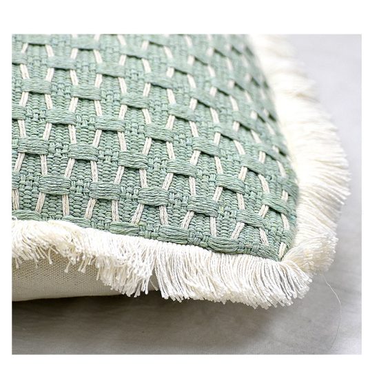 COJIN RELLENO CUADRADO CROCHET VERDE MSA - Imagen 4