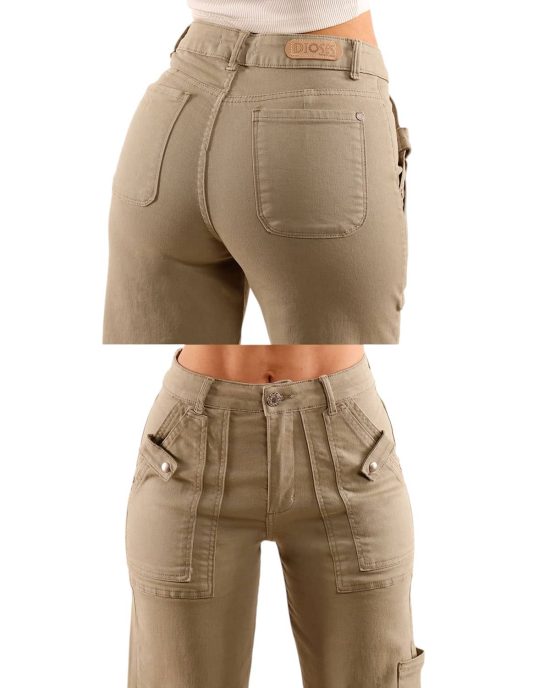 JEANS ALGARROBO GREEN CARGO WIDE LEG DIVINE - Imagen 2