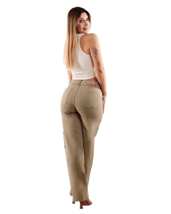 JEANS ALGARROBO GREEN CARGO WIDE LEG DIVINE - Imagen 3