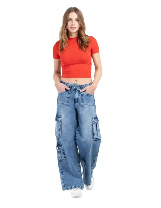 JEANS 3737 LUCKY CINTURA CARGO AZUL MOHICANO - Imagen 2